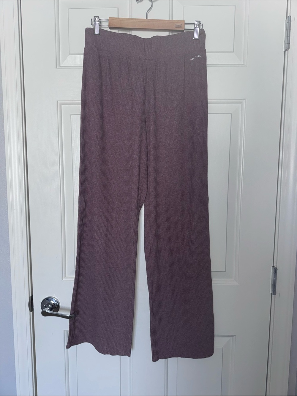 PINK Victoria's Secret Wide-Leg Knit Pants - Plum